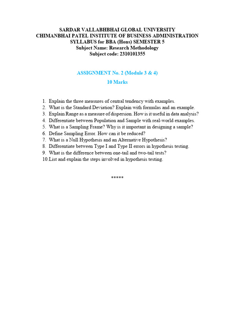 Assignment 2 - Research Methodology | PDF