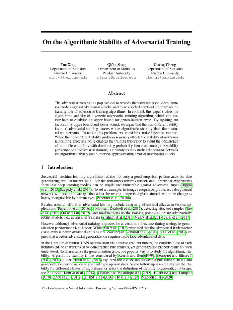 Algorithmic Stability in Adversarial Training | PDF | Applied ...