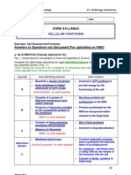 Cell Structure and Functions 2012 Tutorial - Answers Not Discussed For Uploading On KMS