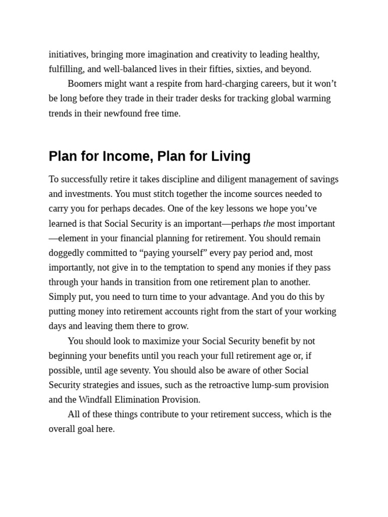 Retirement Planning for Boomers | PDF | Retirement | Social Security ...