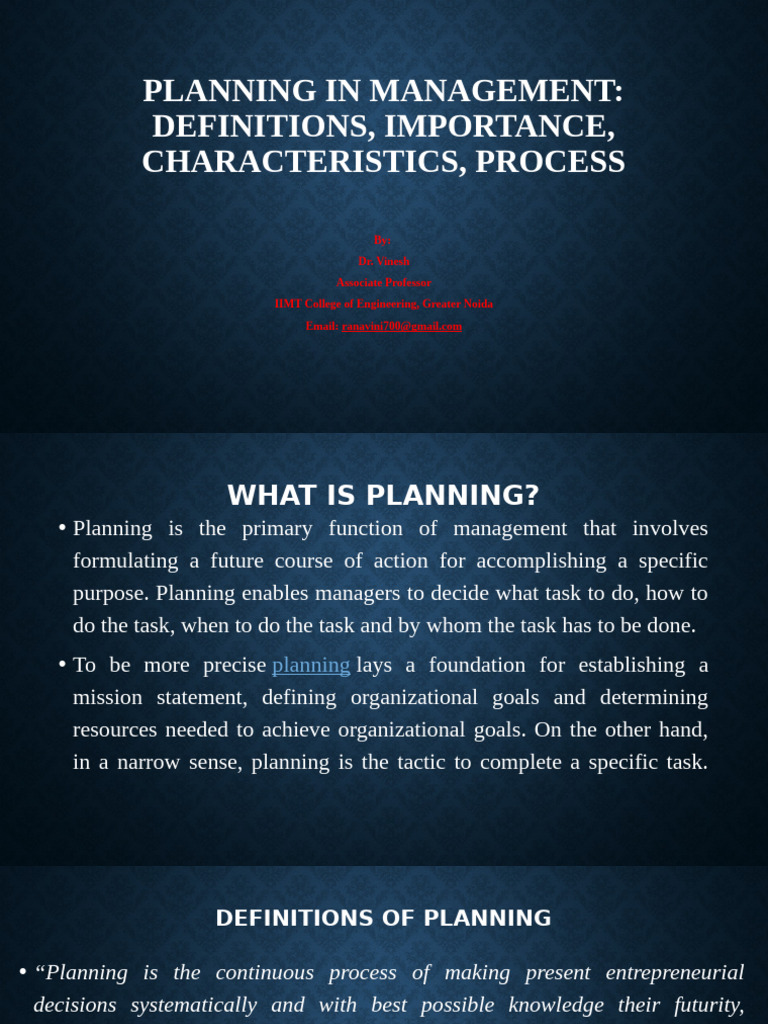 Planning in Management Unit 1 - Copy | PDF | Performance Appraisal ...