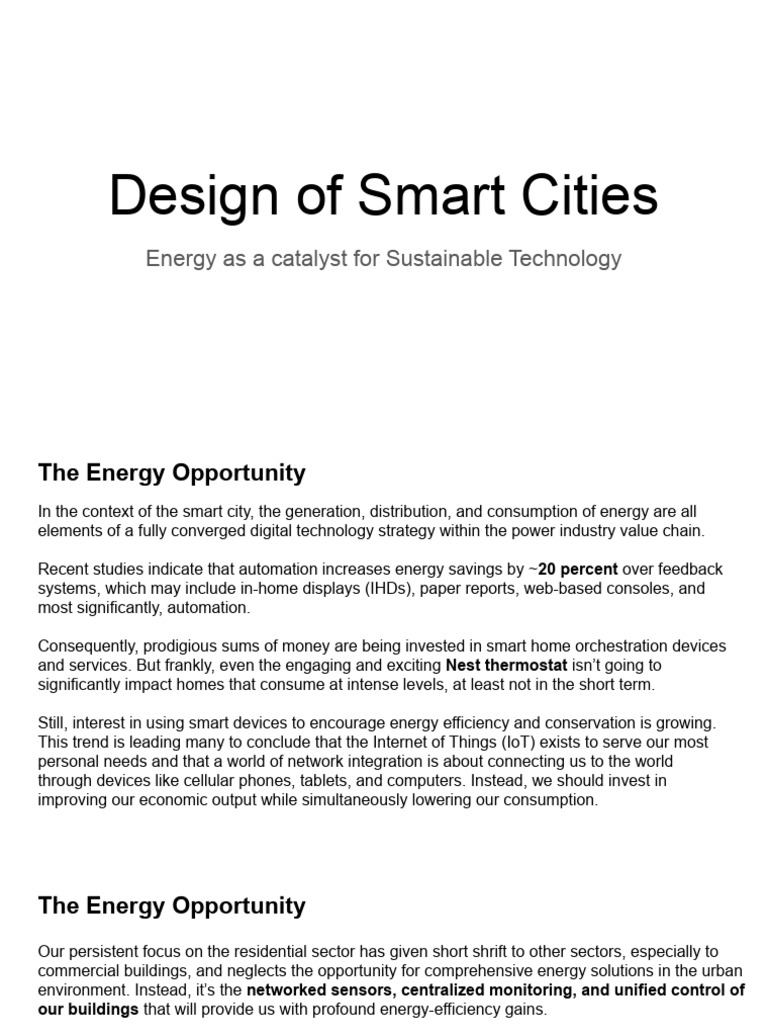 Smart Cities: Energy for Sustainability | PDF | Renewable Energy ...