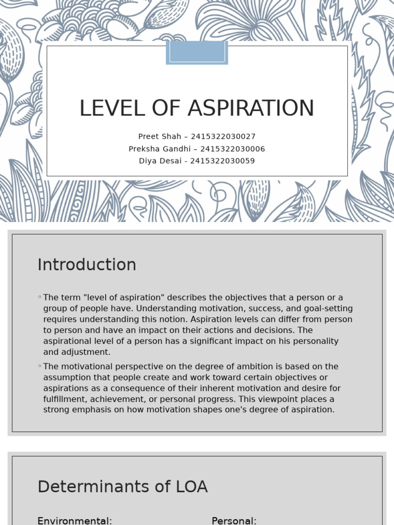 Level of Aspiration | PDF | Experiment | Motivation