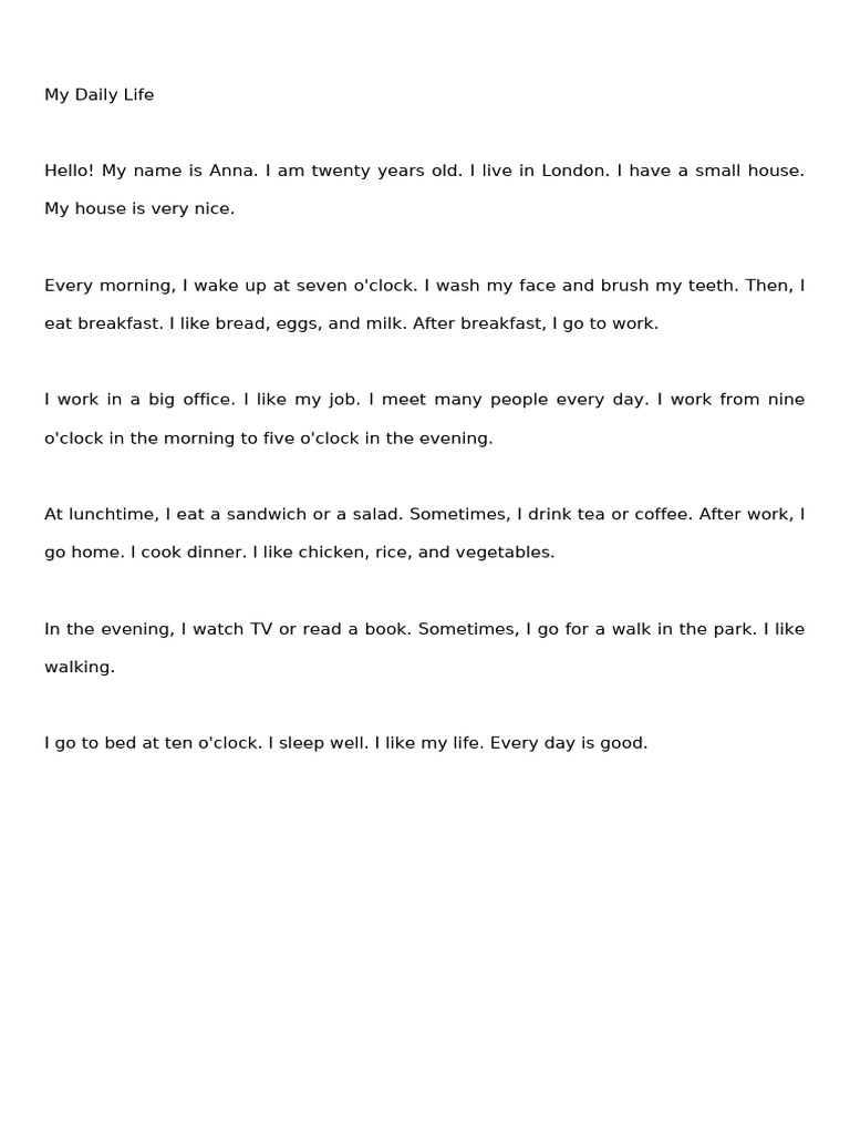 A Day in Anna's Life in London | PDF