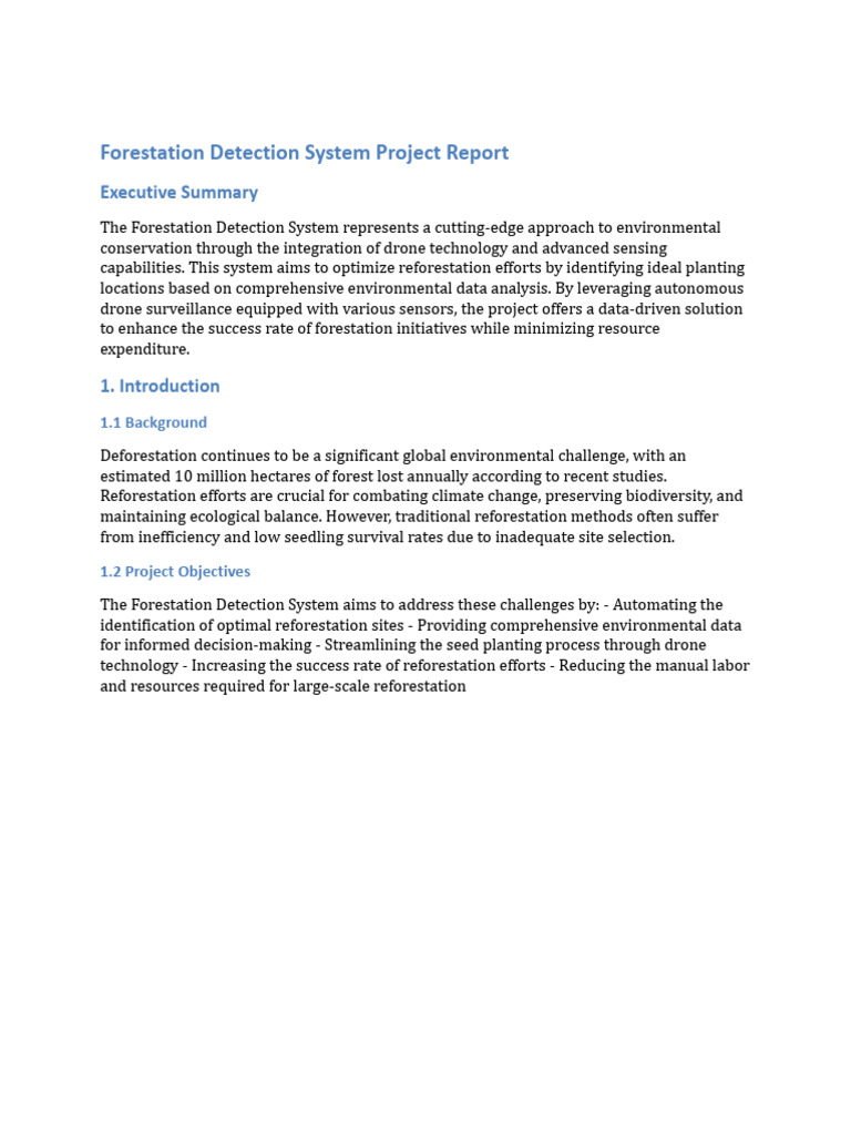 Forestation Detection System Report | PDF | Forest Management ...