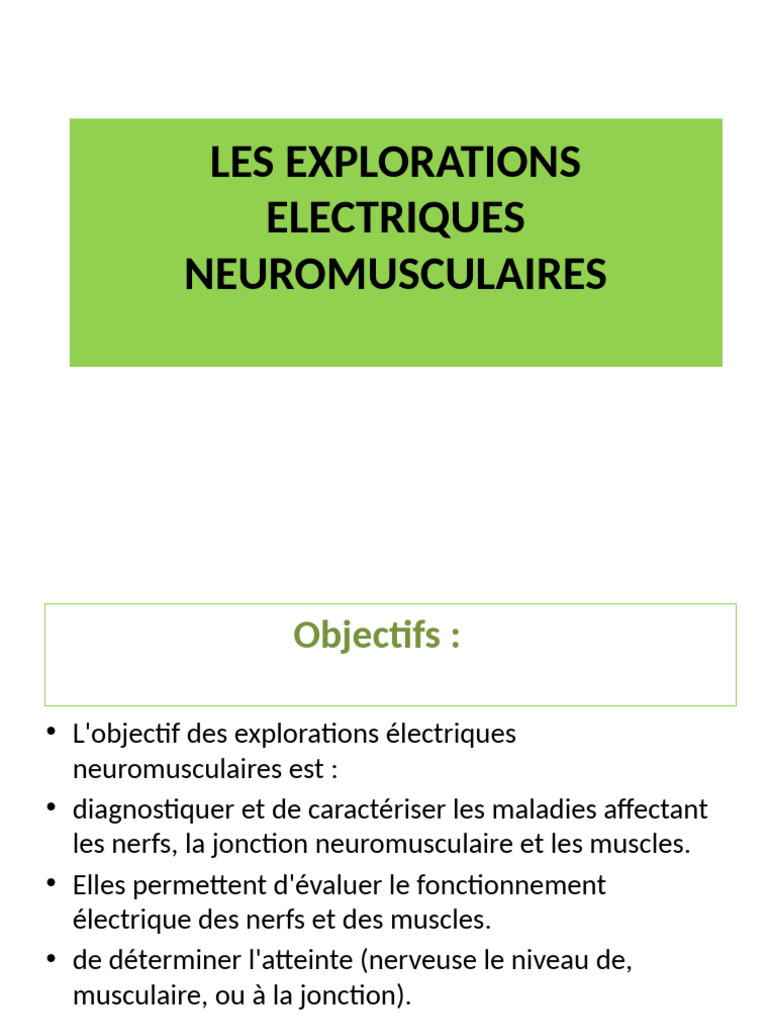 Explorations Électriques Neuromusculaires | PDF | Neurone | Système nerveux