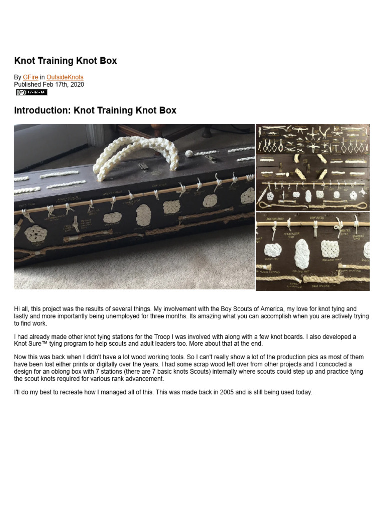 Knot Tying Training Station Design | PDF | Knot | Rope