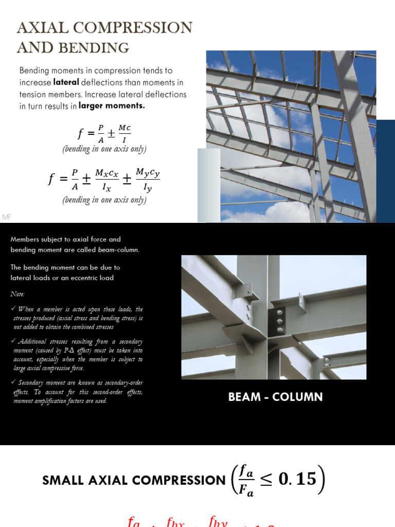 Axial Compression and Bending Analysis | PDF | Bending | Classical ...