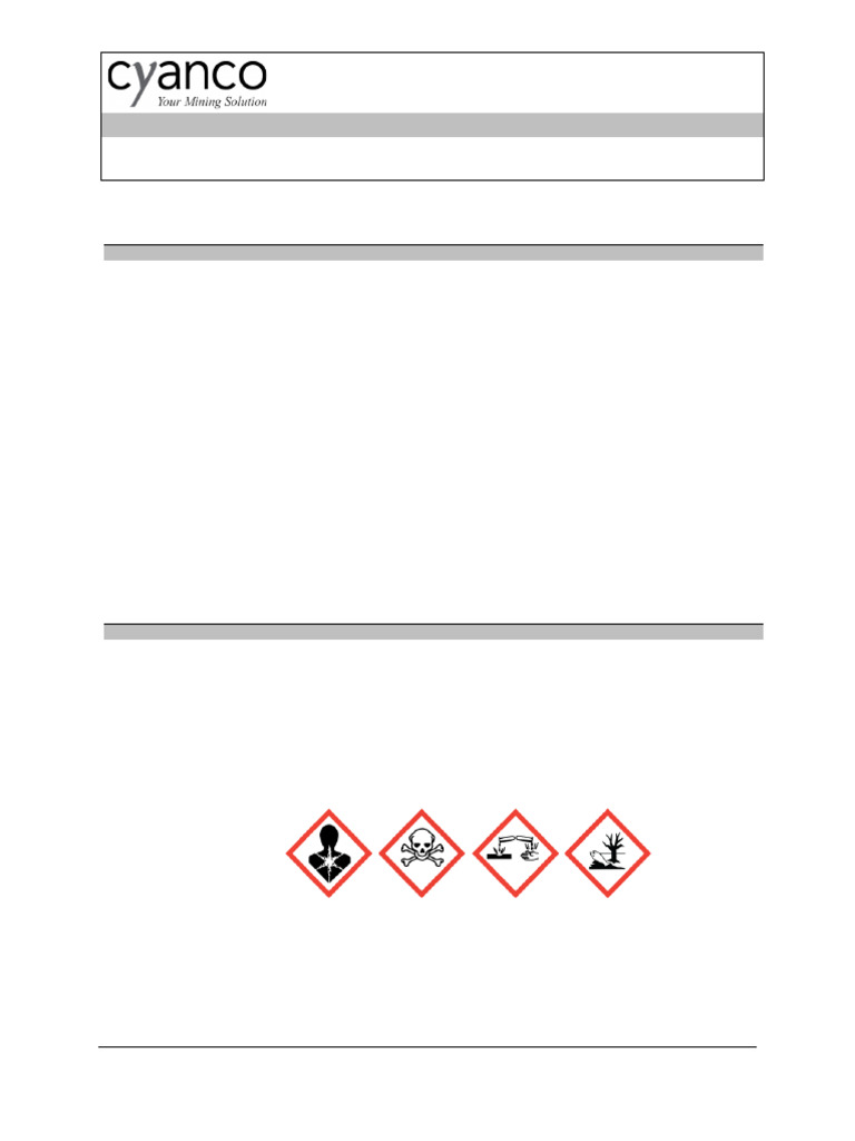 Fiche de sécurité : Cyanure de sodium 23-32% | PDF | Substances chimiques