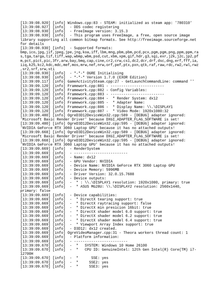 Steam App Initialization Log | PDF | Graphics Processing Unit ...
