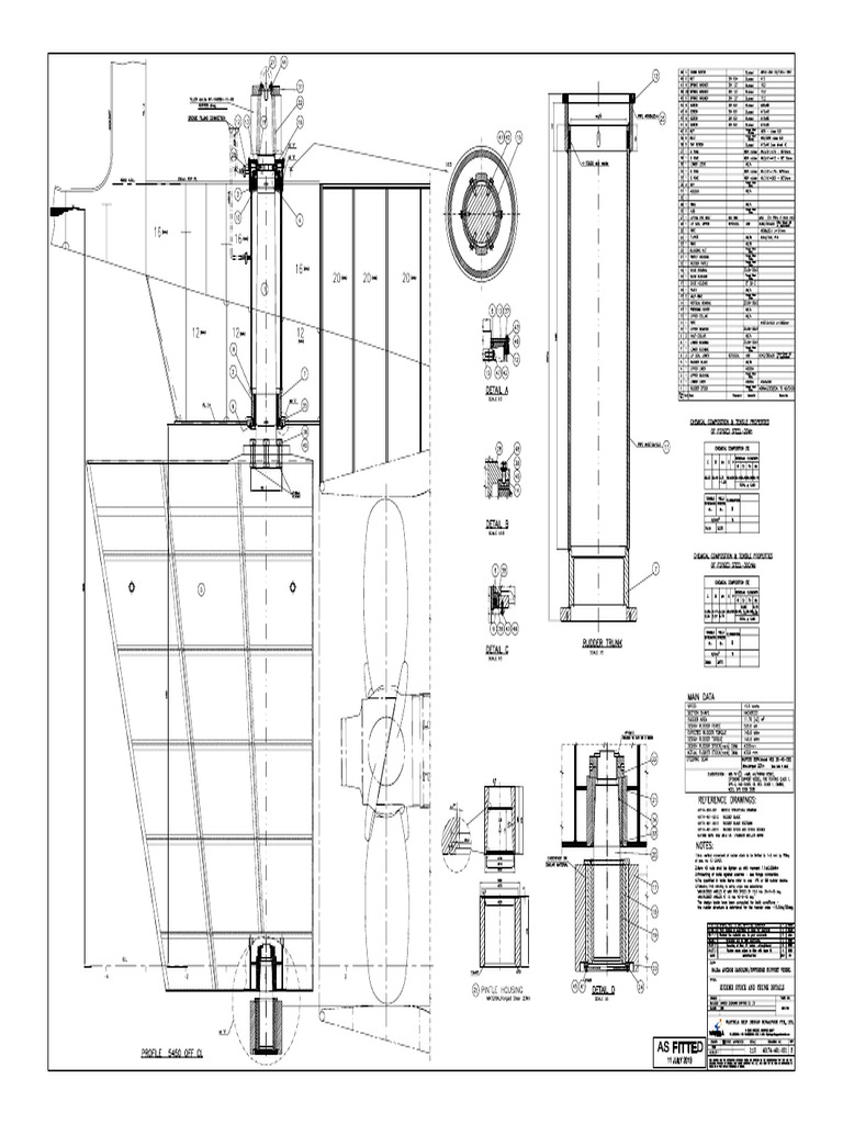 40174-401-001 Rudder Stock & Trunk Arrangement | PDF
