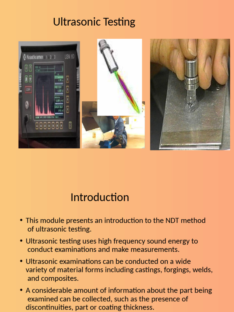 Ultrasonic Testing: Principles & Techniques | PDF | Ultrasound | Sound