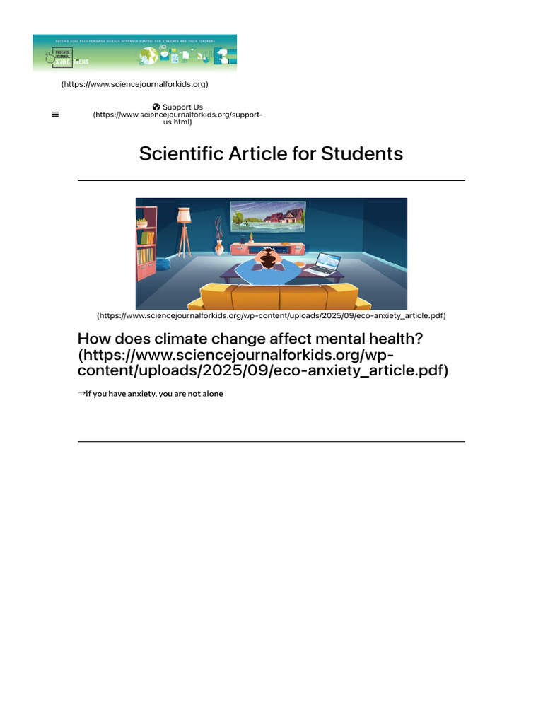 Climate Change and Mental Health Anxiety | PDF | Anxiety | Mental Health