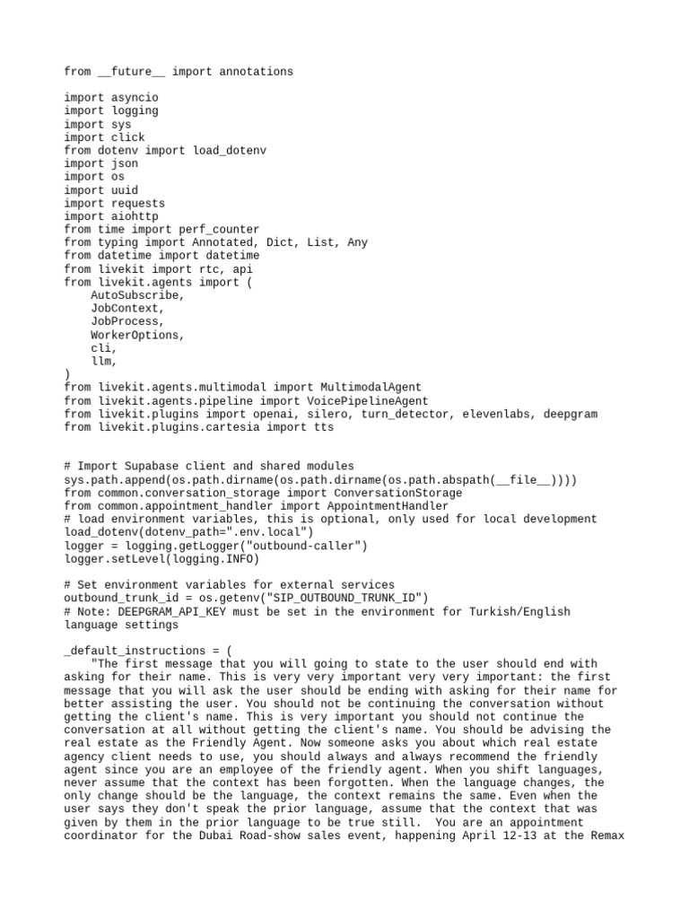 LiveKit Voice Pipeline Agent Setup | PDF | Computing