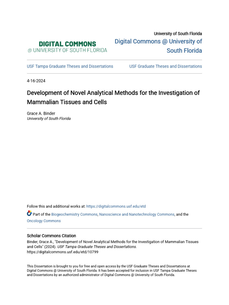 Development of Novel Analytical Methods For The Investigation of | PDF ...