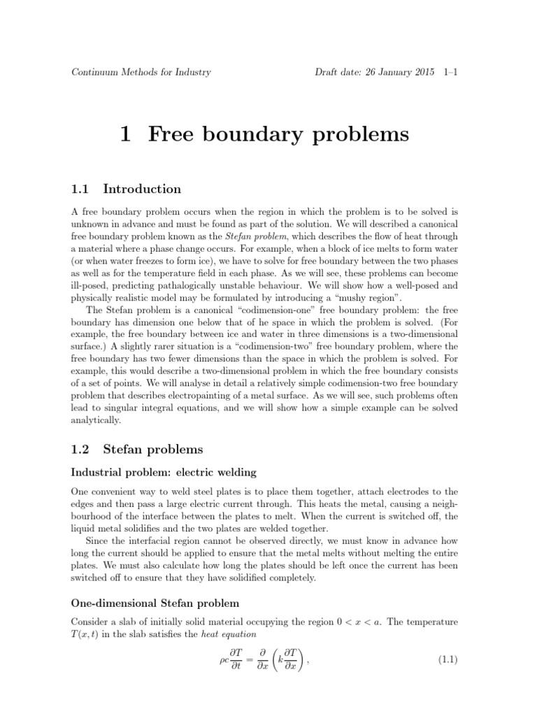 Free Boundary Problems in Industry | PDF | Holomorphic Function ...