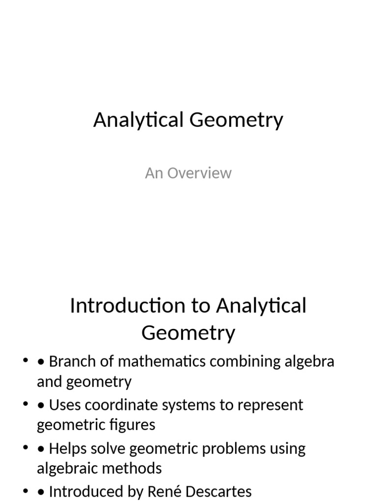 Analytical Geometry Presentation | PDF