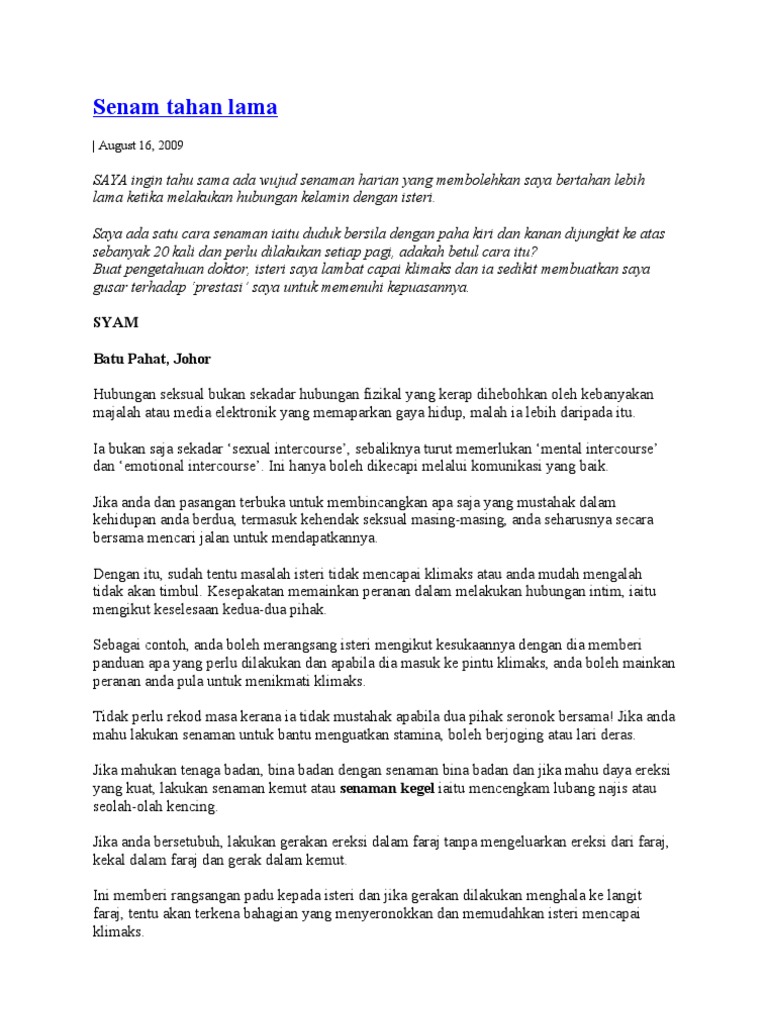 3 Teknik Kemu Tan Far J Bantu Suami Lambat P Ncut Jom Baca