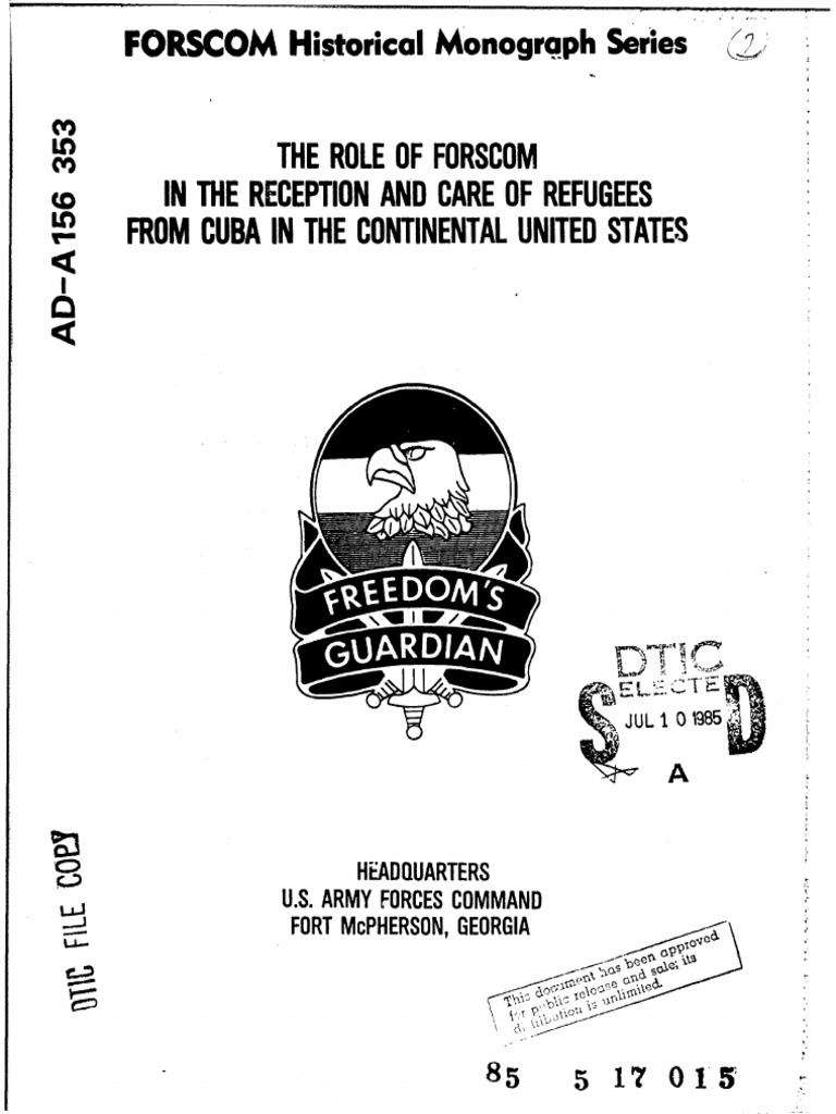 FORSCOM's Role in Cuban Refugee Care | PDF | National Security | Military