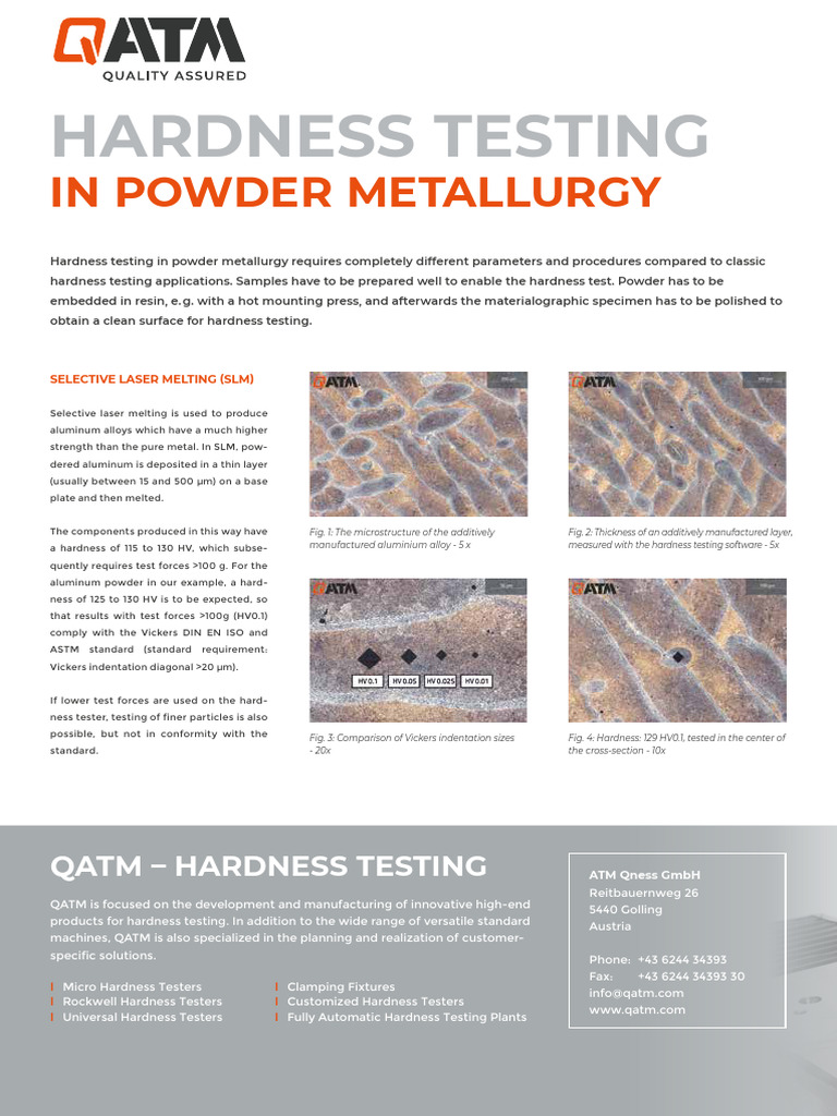 Hardness Testing in Powder Metallurgy | PDF | Hardness | Physical Sciences