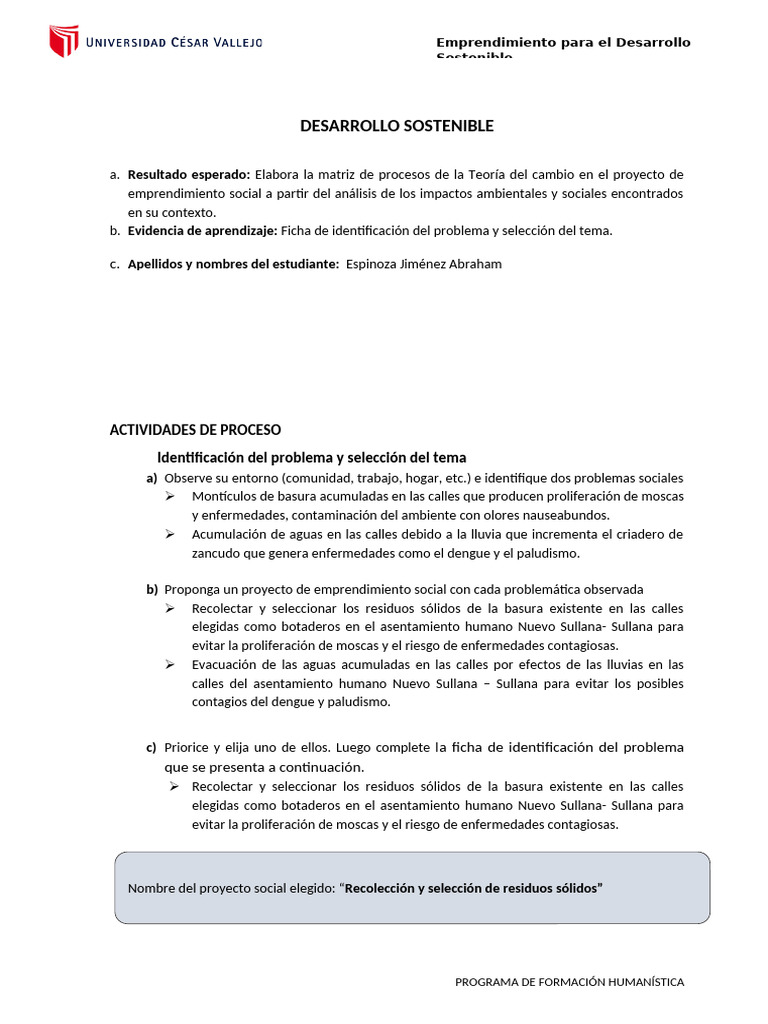 Emprendimiento Social para Sostenibilidad | PDF | Residuos | Desarrollo ...
