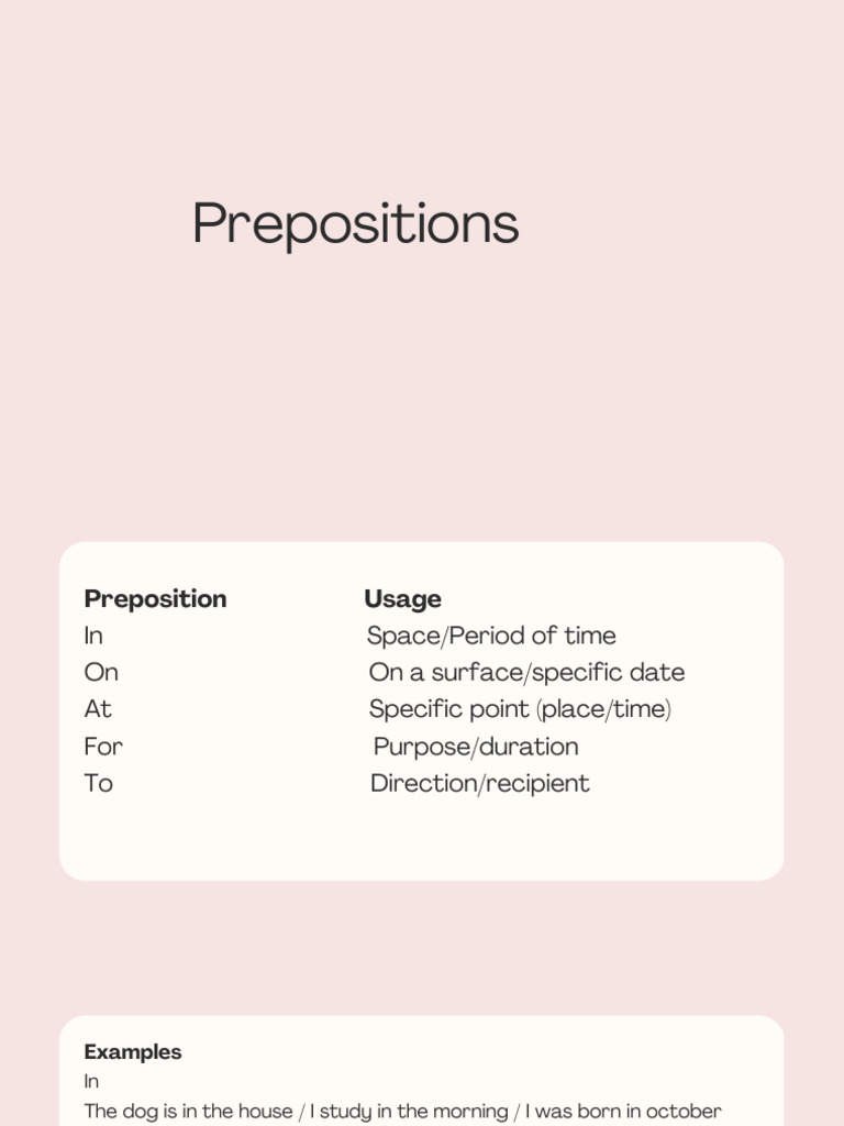 Understanding Prepositions and Their Usage | PDF