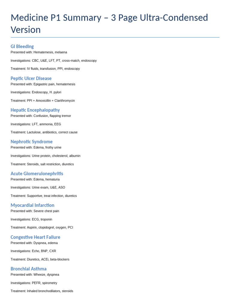 Medical Conditions: Symptoms & Treatments | PDF | Cough | Human ...
