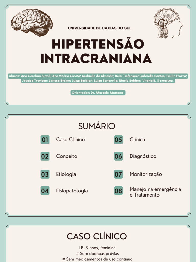 Hipertensão Intracraniana: Diagnóstico e Manejo | PDF | Líquido ...