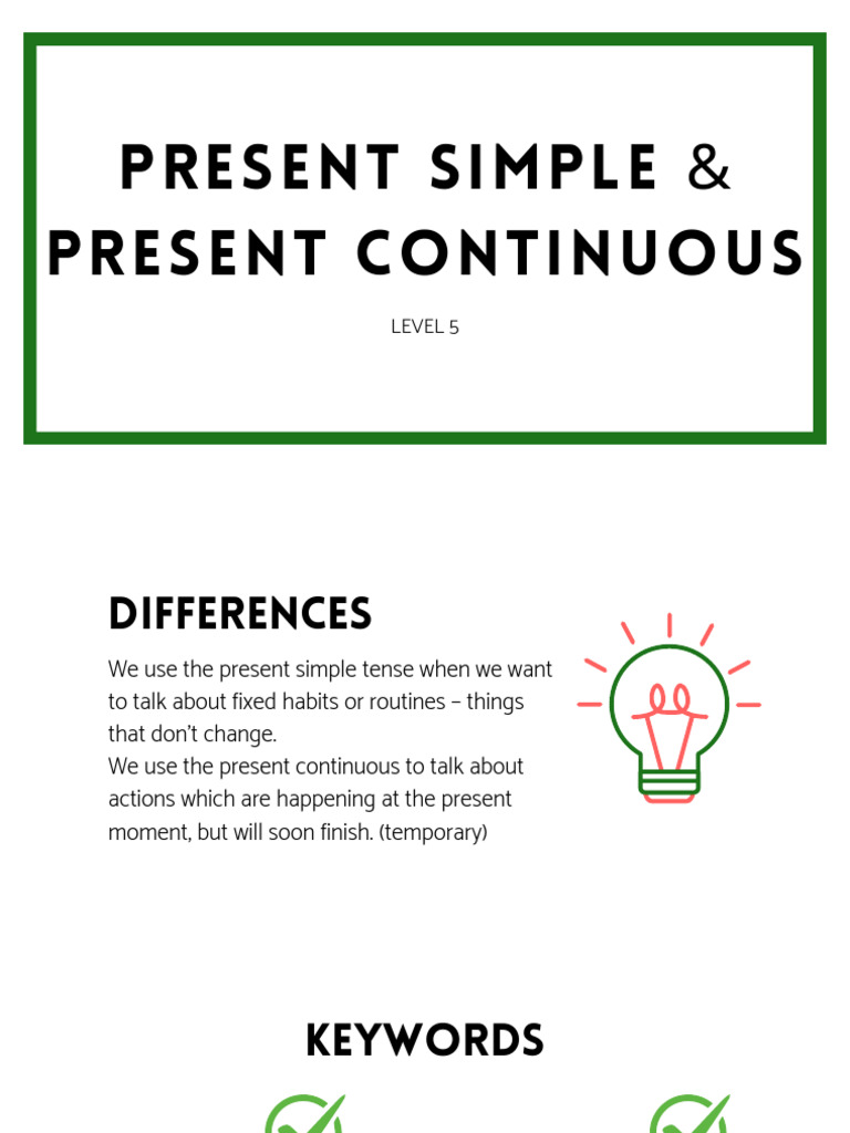 Presentation Present SImple & Continuous | PDF