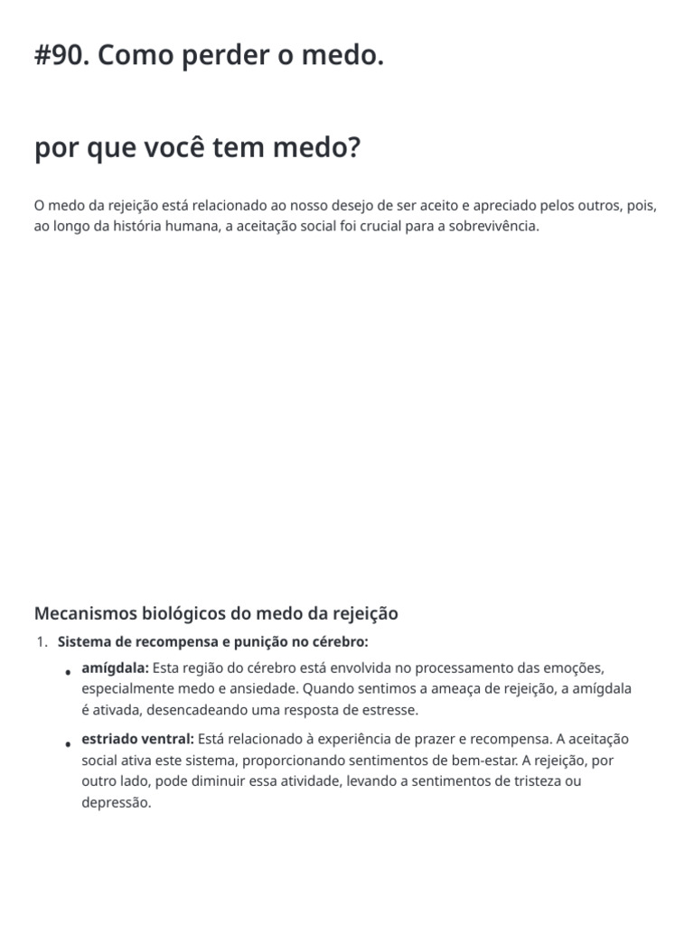 #90. Como perder o medo.-2024090120010312 | PDF | Medo | Reação de ...