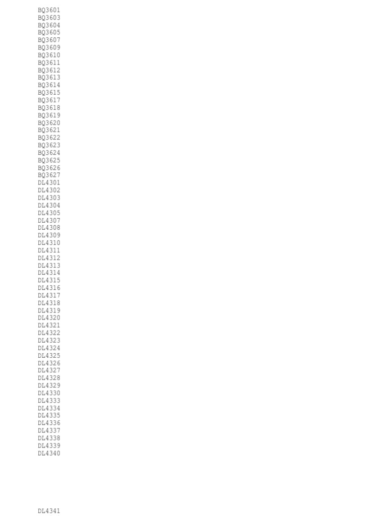 Comprehensive Document List | PDF