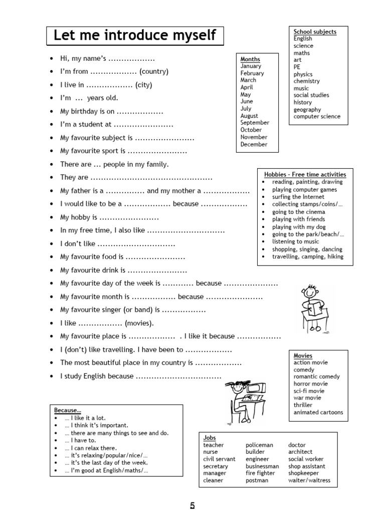 Self-Introduction Template Guide | PDF