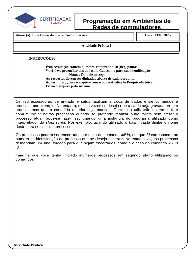 Redirecionadores e Limpeza de Processos | PDF | Programação de ...