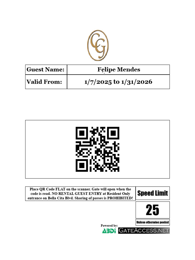 Gate Access Instructions for Guests | PDF