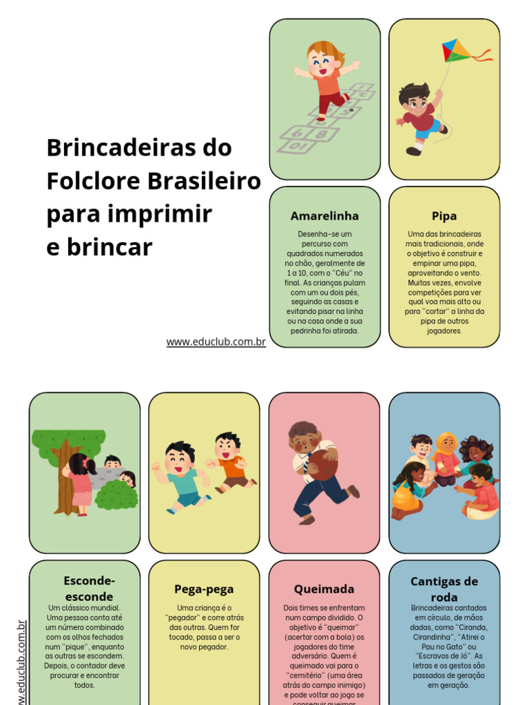 Brincadeiras Folclóricas para Imprimir | PDF
