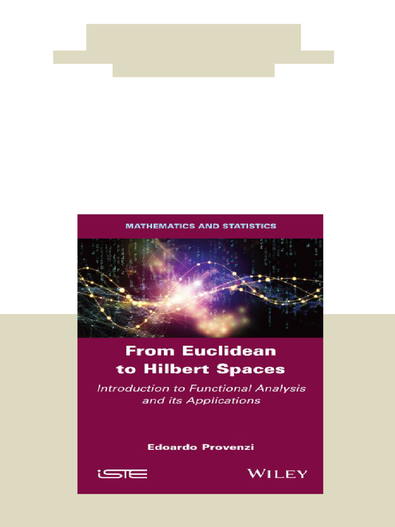 Ebook From Euclidean To Hilbert Spaces Introduction To Functional