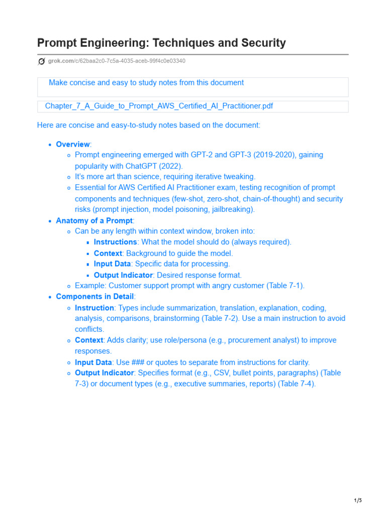 Prompt Engineering Techniques and Security | PDF | Computing ...
