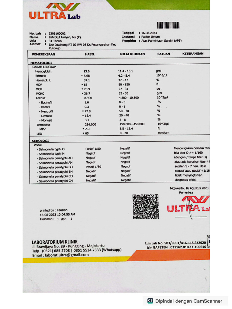 Ultra Lab 16-08-2023 | PDF