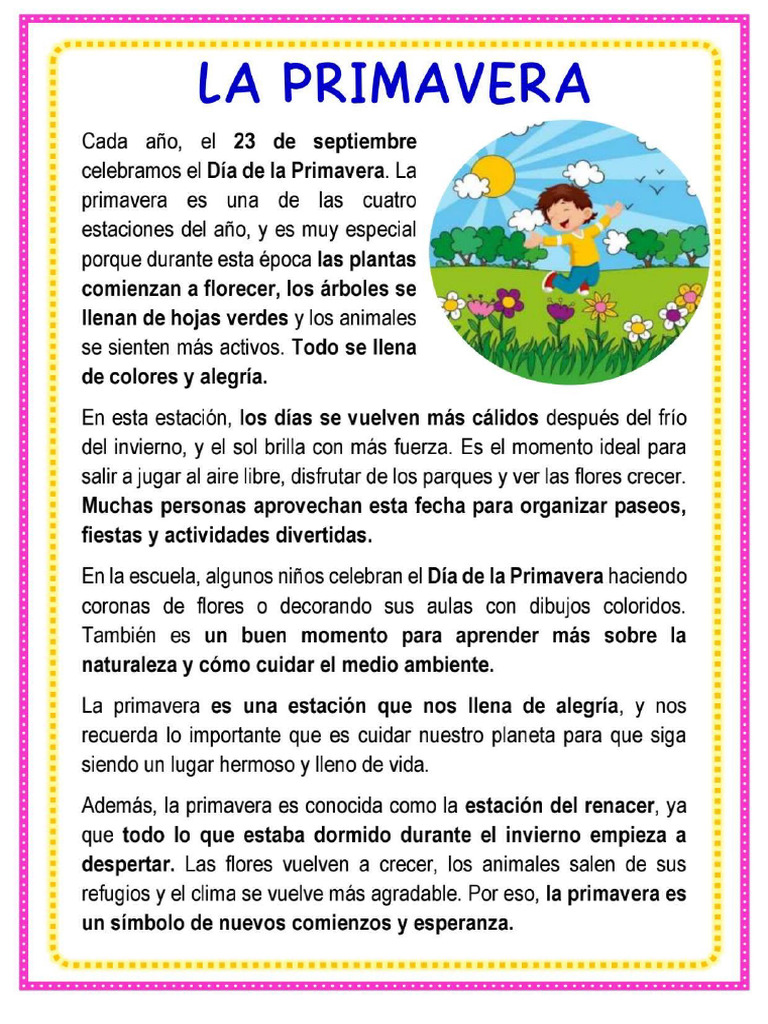 Fichas Dia de La Primavera | PDF