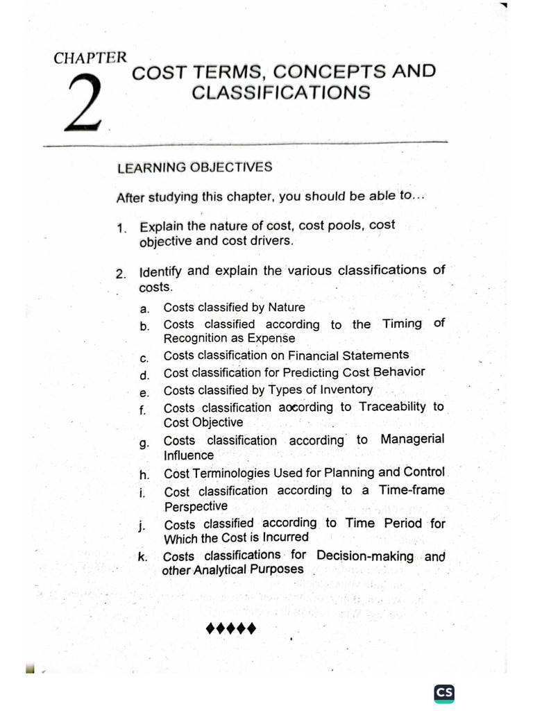 Chapter 2 Cost Terms | PDF