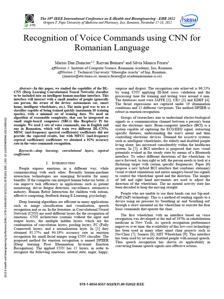 Voice Command Recognition in Romanian | PDF | Speech Recognition | Deep ...