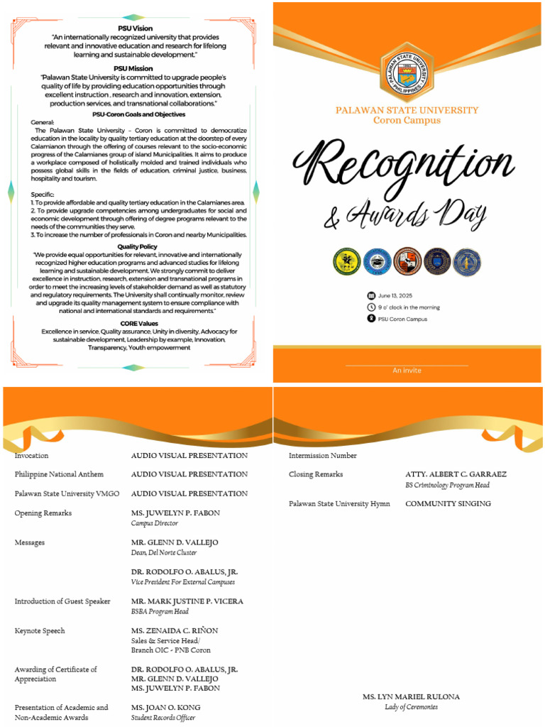 Palawan State University Awards Ceremony | PDF