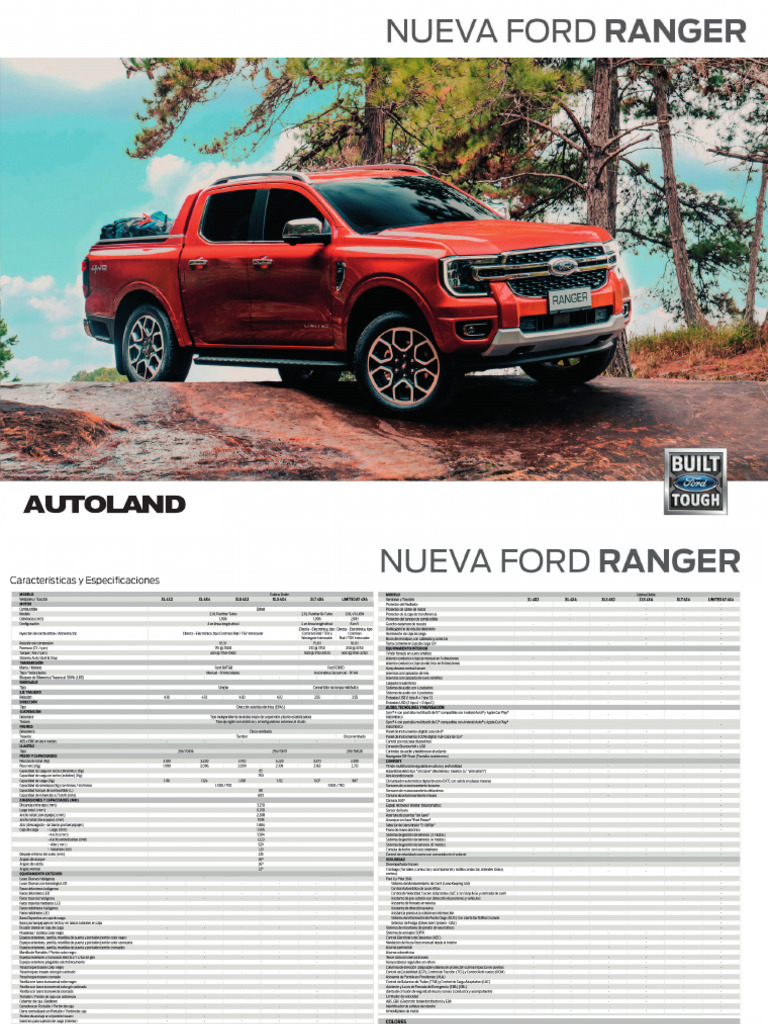 Ficha Tecnica Ford Ranger Autoland | PDF