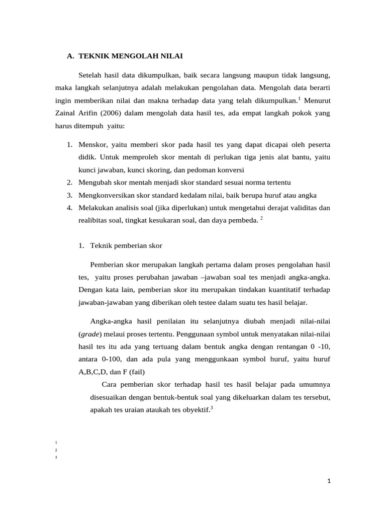 Teknik Pengolahan Nilai Hasil Tes | PDF