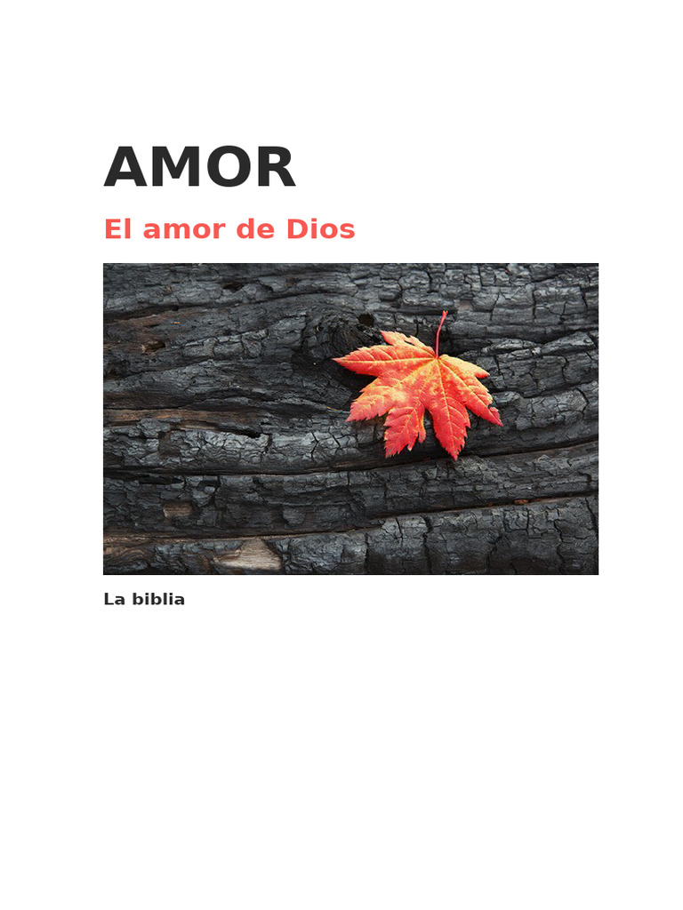 El Amor de Dios: La Biblia | PDF