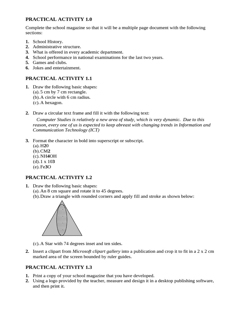 Pagemaker 7.0 School Magazine Exercises | PDF