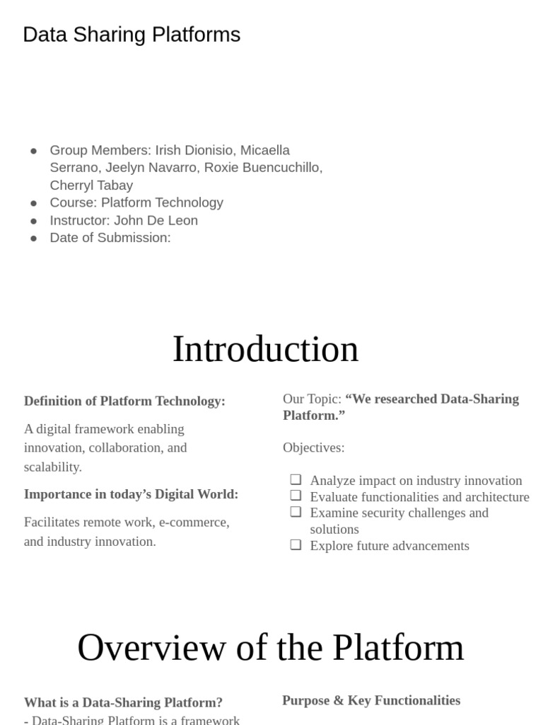 Data Sharing Platforms | PDF | Analytics | Cloud Computing