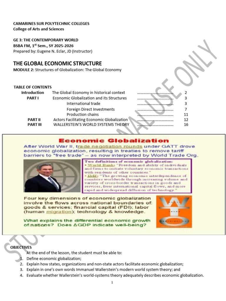 Global Economic Structures and Globalization | PDF | Mergers And ...