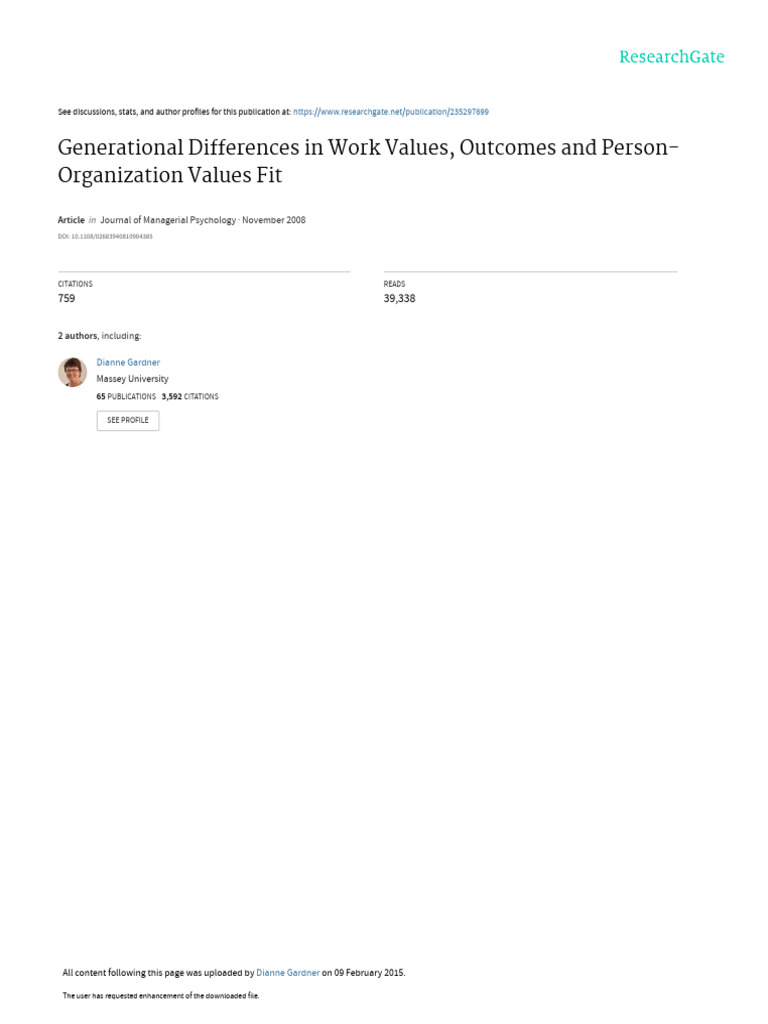 Generational Work Values Comparison | PDF | Statistical Analysis ...