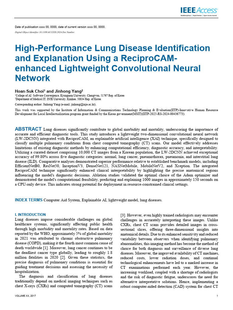 High-Performance Lung Disease Identification and E | PDF | Ct Scan ...